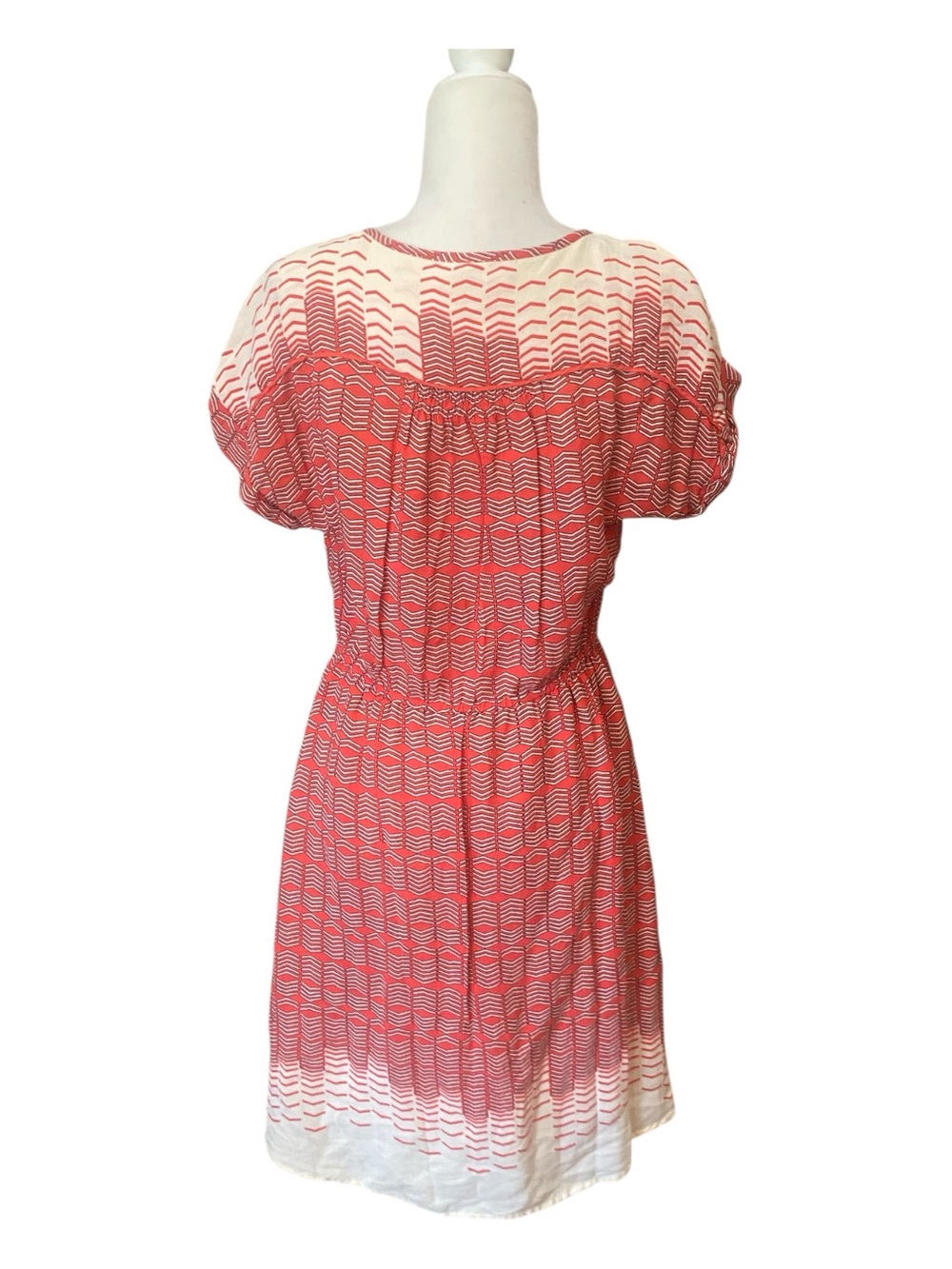 Maeve Anthropologie Veronia Cheveron Shirt Dress Orange Button Down - Picture 5 of 9